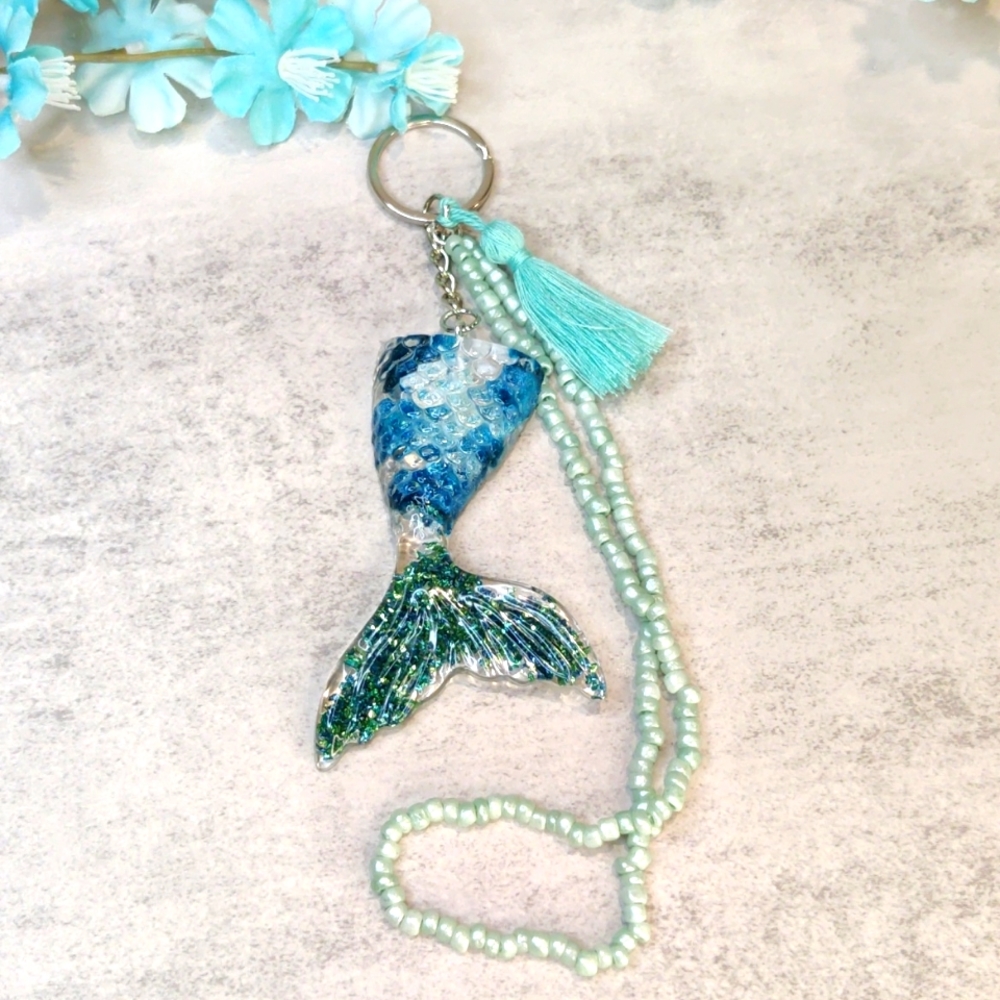 Handmade Mermaid Resin Keychain